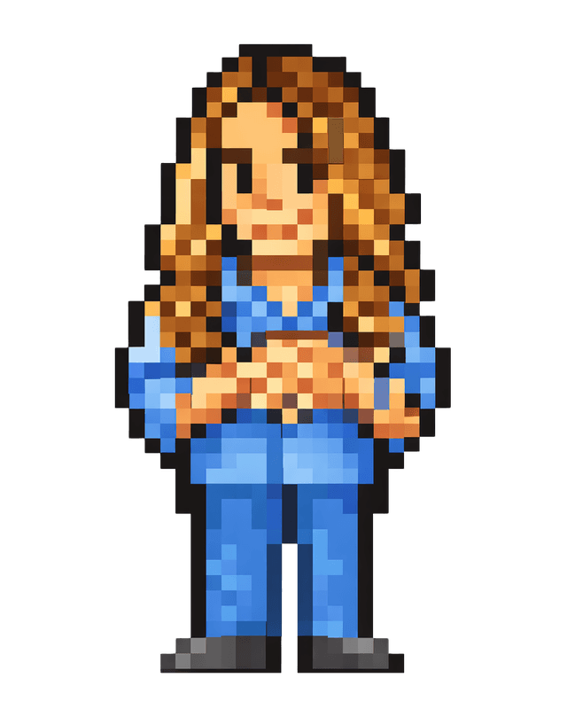 Candidata presidencial en pixel art